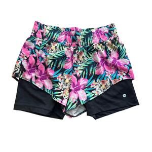 AVÍA Juniors XL Legging Shorts Animal Print Floral Activewear Tiger Jungle